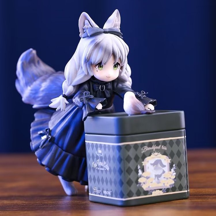 11CM Small Anime Girl Figures Cute Cat Girl Figure Tea Time Cats Girl Action Figure Model Collection Doll Toys