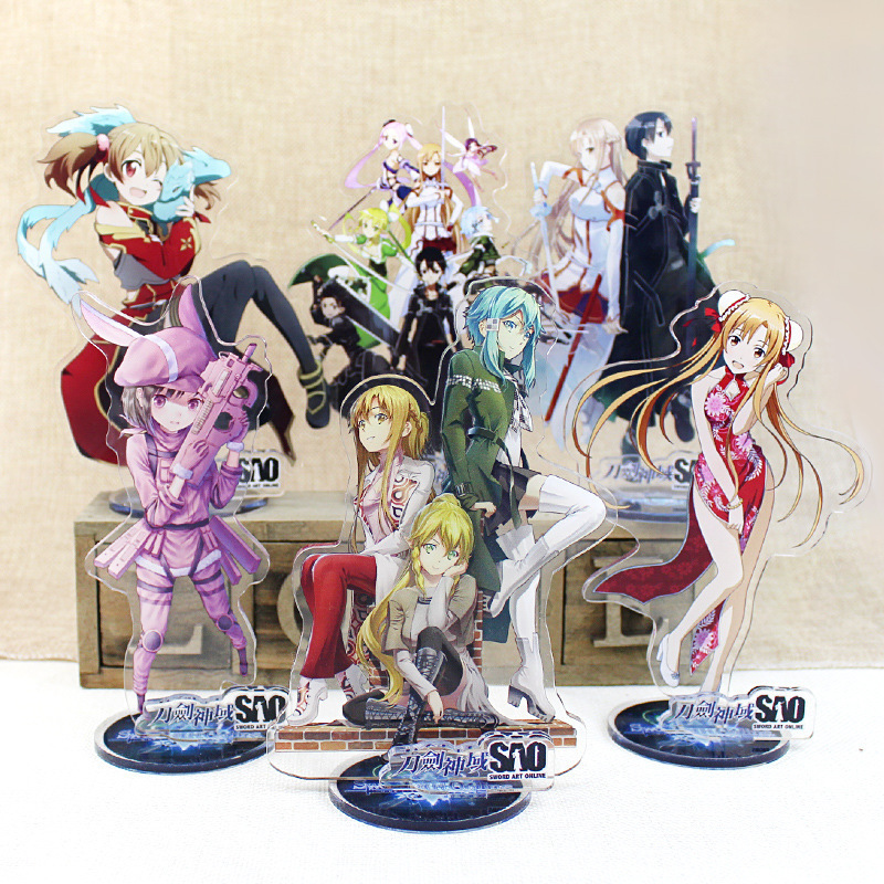 40 Style Sword Art Online Anime Standee Anime Acrylic Stand Kirito Yuuki Asuna Figure Standing Plate Anime Stand