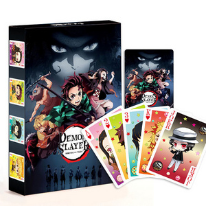 54PCS/BOX Anime Demon Slayer Kimetsu No Yaiba Poker Cards Set Kamado Tanjirou Nezuko Board Game Playing Cards Poker Table Toys