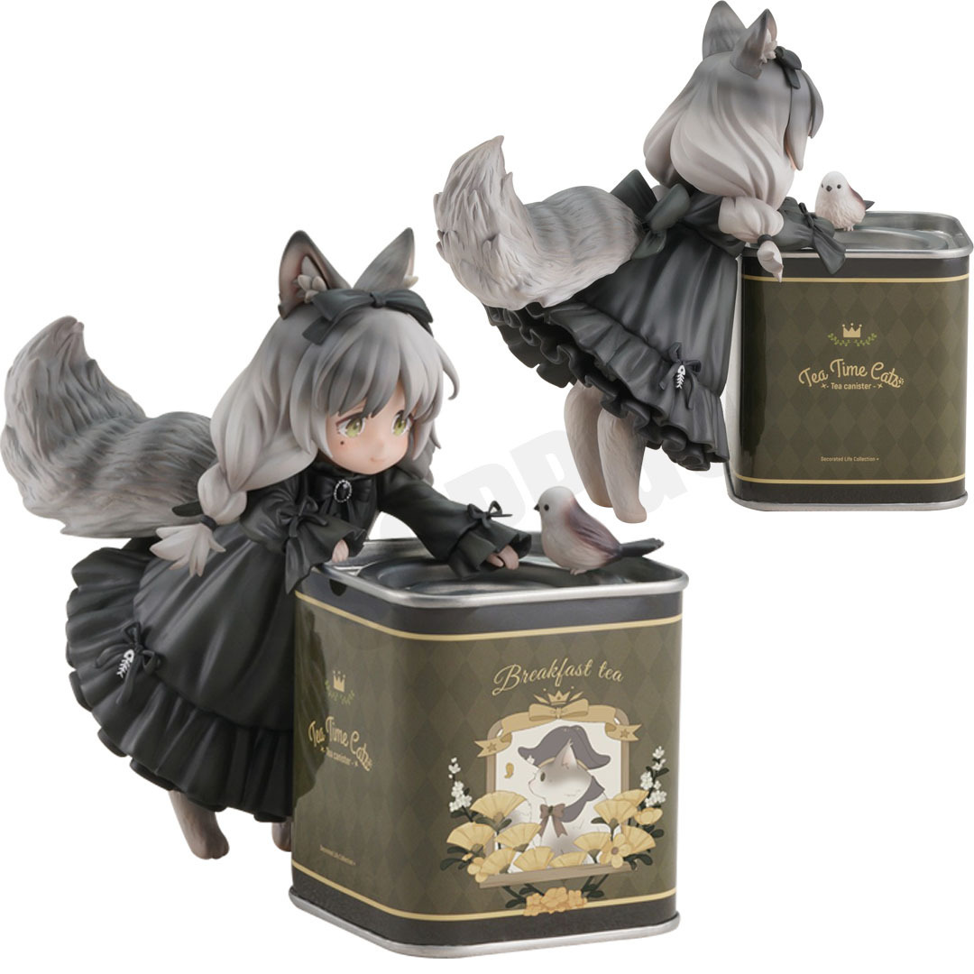 11CM Small Anime Girl Figures Cute Cat Girl Figure Tea Time Cats Girl Action Figure Model Collection Doll Toys