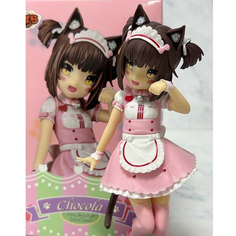 2 Styles Japanese Sexy Girls Nekopara Vanilla Chocolat Maid Cat Ear Girl Cartoon PVC Anime Figure Toy Statue Collection Doll