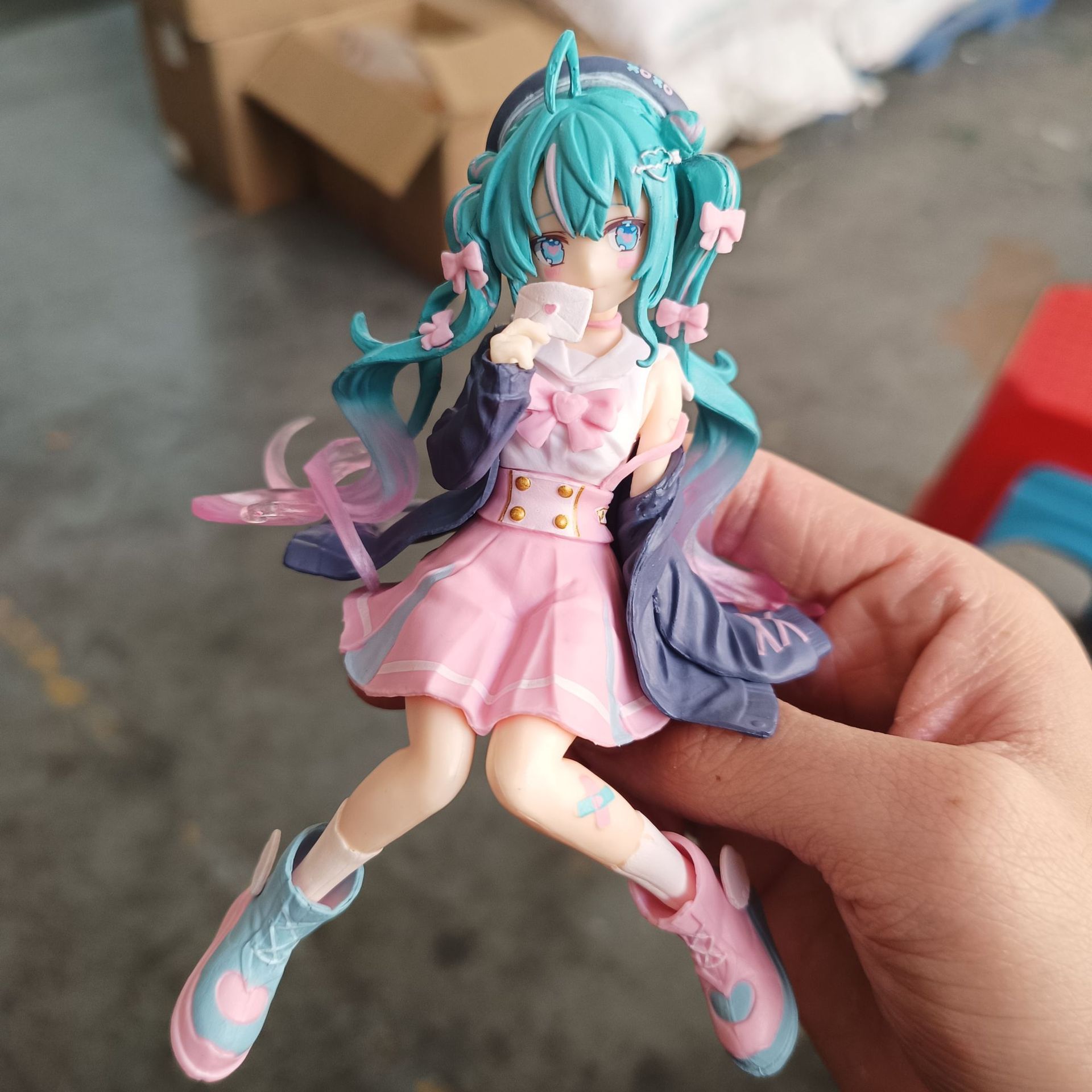 11CM Anime Figure Cute Girls Sitting Miku Noodle Stopper Toy Car Kids Toys Cartoon Manga Figurine Christmas Gift