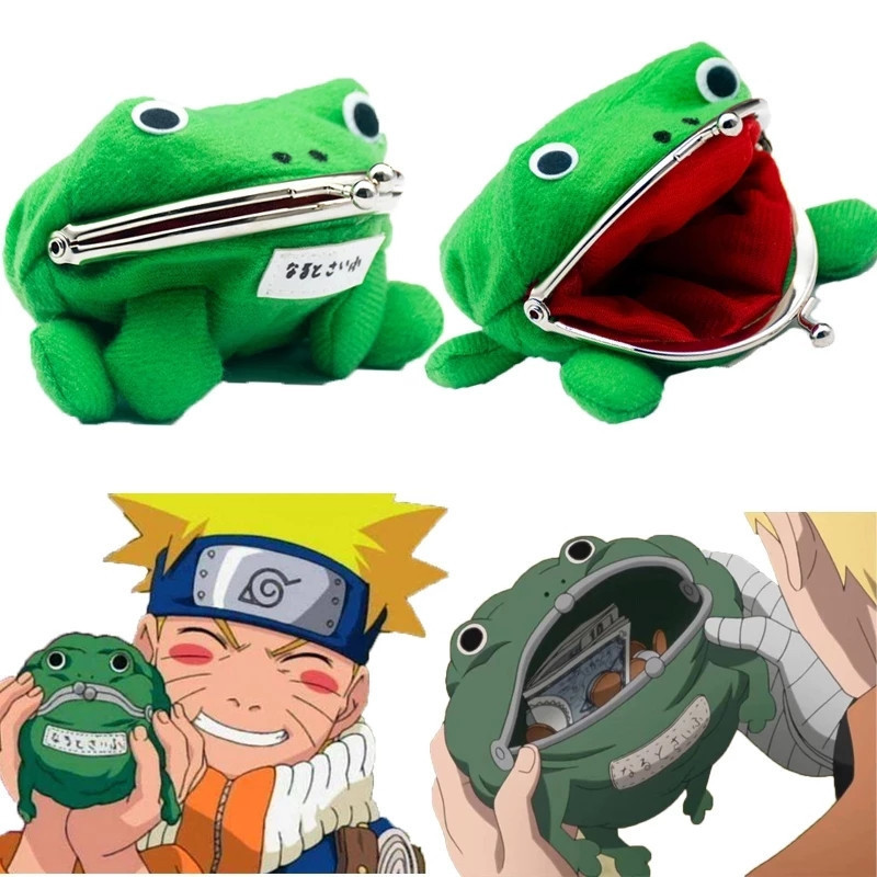 Anime Plush Wallets Frog Coin Purses Soft Mini Cartoon Props Durable Kawaii Little Hokage Coin Purse Gift Toys