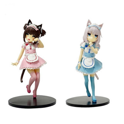 2 Styles Japanese Sexy Girls Nekopara Vanilla Chocolat Maid Cat Ear Girl Cartoon PVC Anime Figure Toy Statue Collection Doll