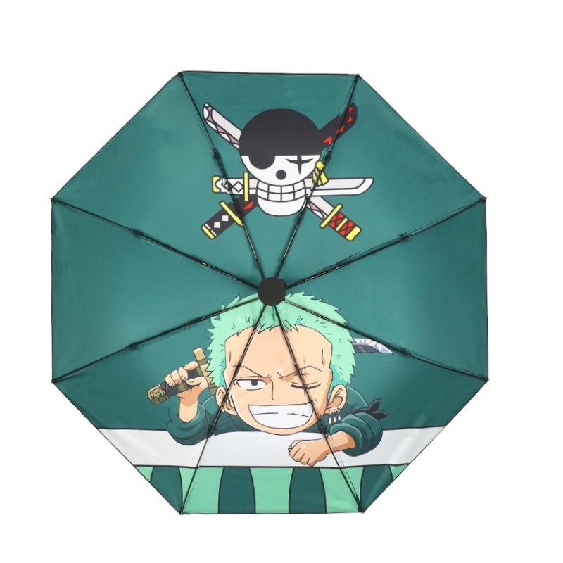 Demon slayer Luffy Zoro Ace Doraemon Umbrellas Summer Anime Folding umbrella wholesale factory cheap