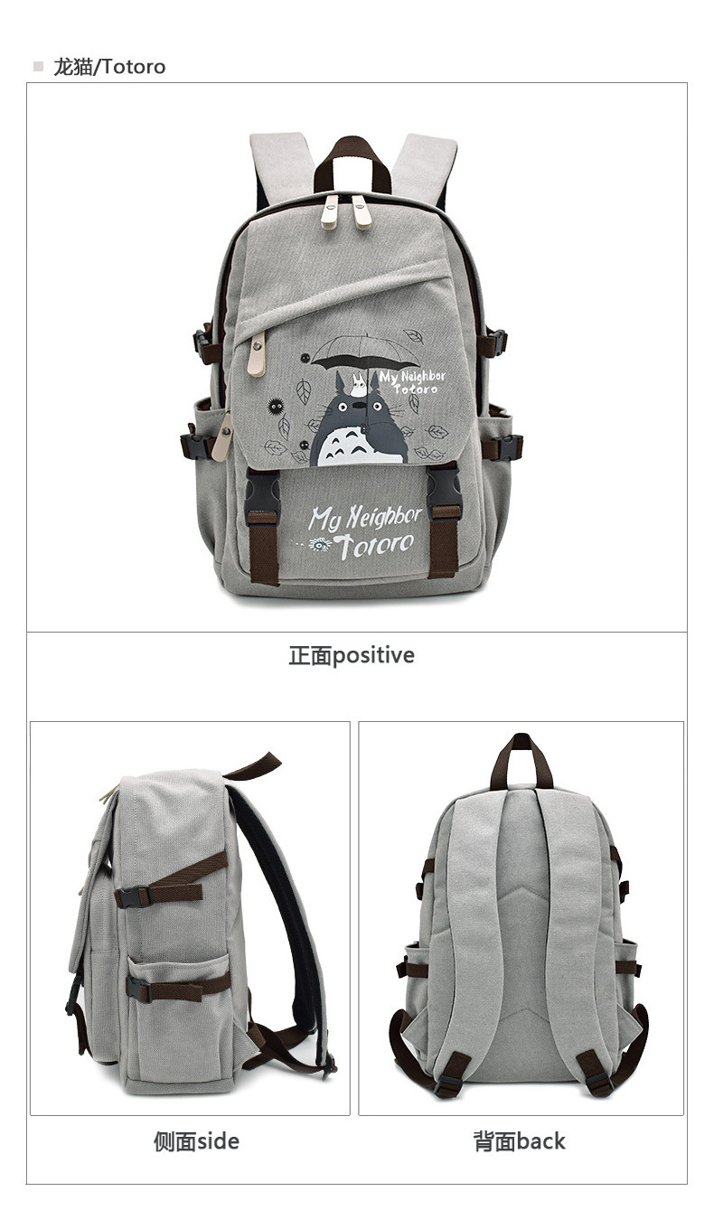 2 Styles My Neighbor Totoro Anime Backpack Teenagers Student's School Bag 43x30CM