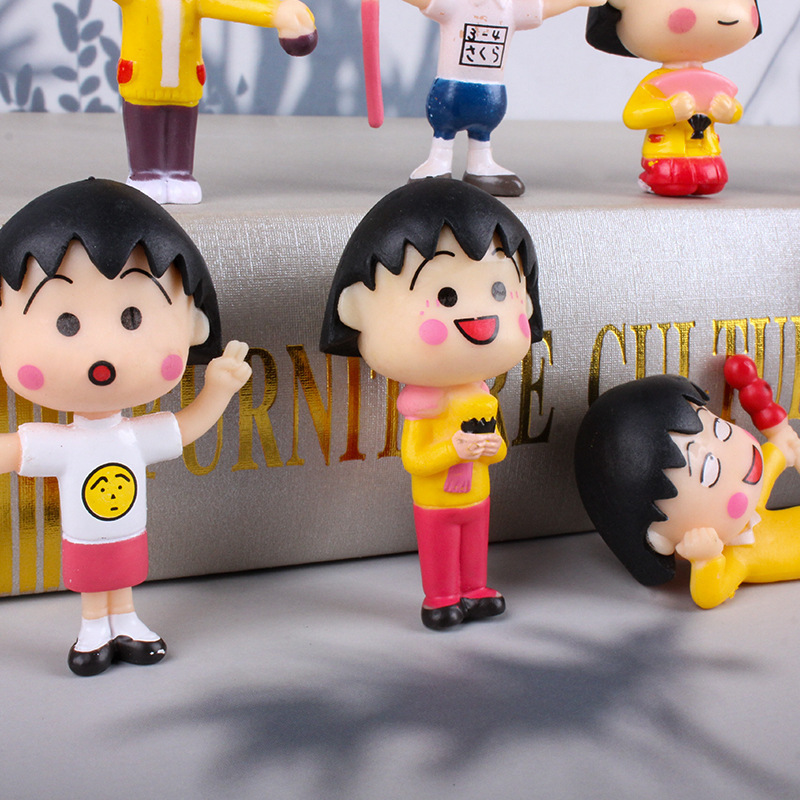 12PCS/SET Chibi Maruko Chan Cartoon Collect Toy Anime PVC Figure Halloween Decoration Gift