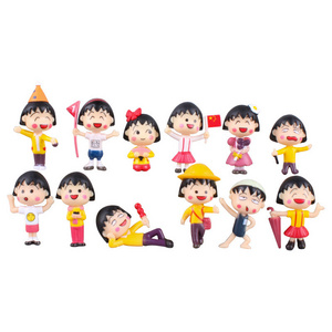 12PCS/SET Chibi Maruko Chan Cartoon Collect Toy Anime PVC Figure Halloween Decoration Gift