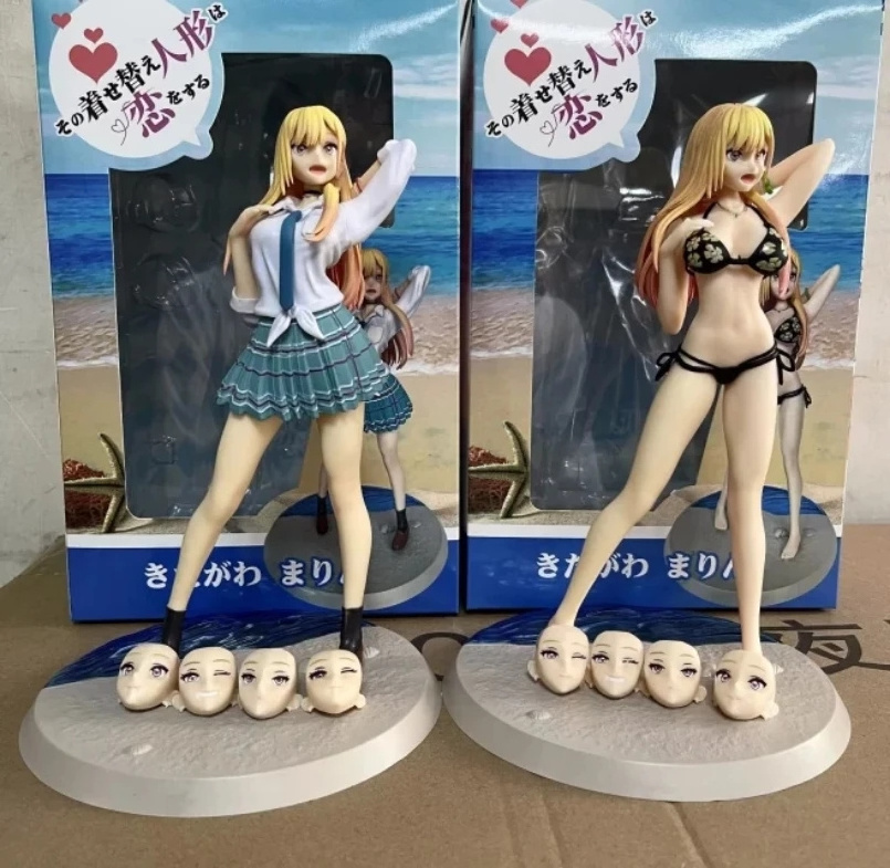 24cm My Dress-up Darling Anime Figures Kitagawa Marin Swimsuit Hentai Removable Statue Figurine Kawaii Model Doll Kids Gift