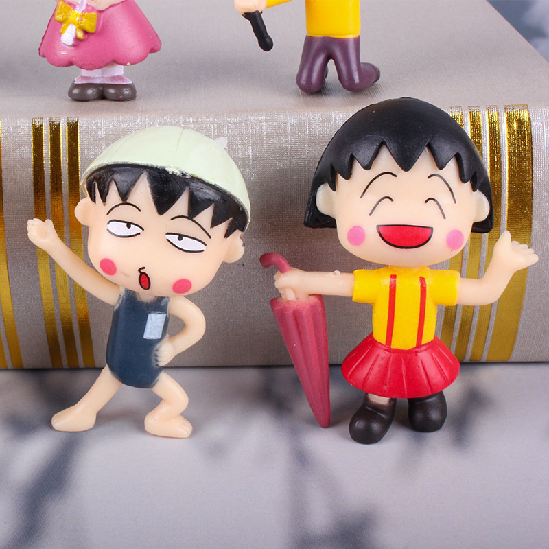 12PCS/SET Chibi Maruko Chan Cartoon Collect Toy Anime PVC Figure Halloween Decoration Gift