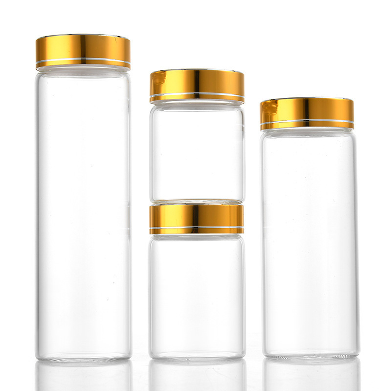 50ml 47*50mm Glass bottles with Golden Aluminum Lids Potion Bottles Glass Jars Glass vessels for Art Craft