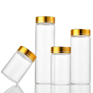 50ml 47*50mm Glass bottles with Golden Aluminum Lids Potion Bottles Glass Jars Glass vessels for Art Craft