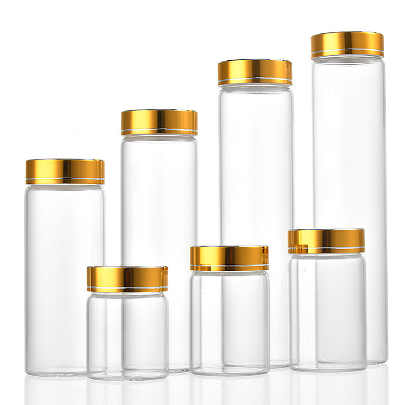 50ml 47*50mm Glass bottles with Golden Aluminum Lids Potion Bottles Glass Jars Glass vessels for Art Craft