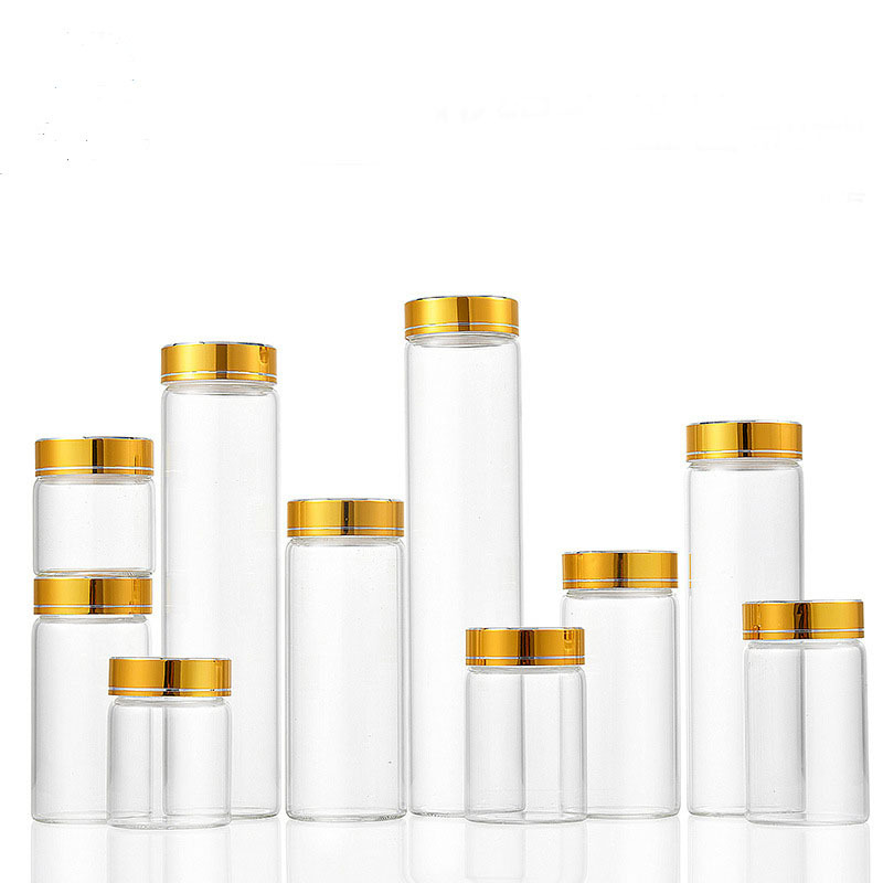 50ml 47*50mm Glass bottles with Golden Aluminum Lids Potion Bottles Glass Jars Glass vessels for Art Craft