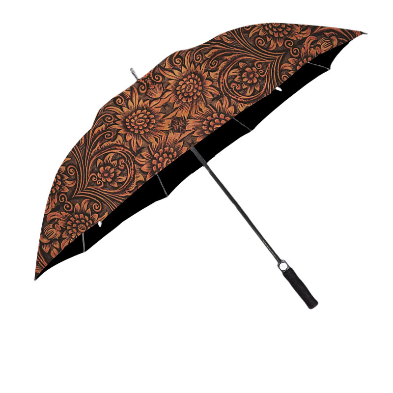 Aztec Teal Sunflower Leopard Cow Print Umbrella For Camping