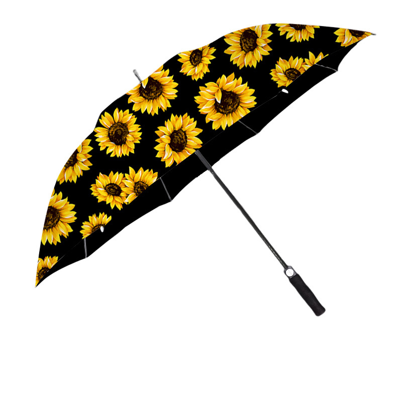 Aztec Teal Sunflower Leopard Cow Print Umbrella For Camping