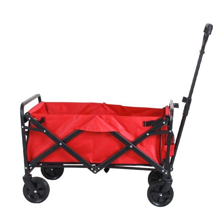 Fast folding outdoor plastic pull handle wheels camping beach wagon cart