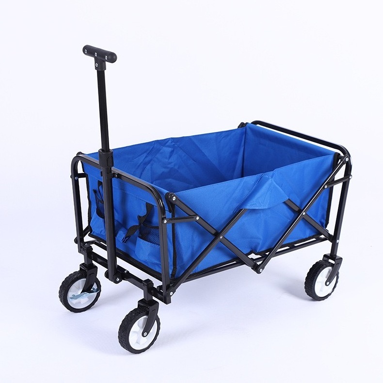 Fast folding outdoor plastic pull handle wheels camping beach wagon cart