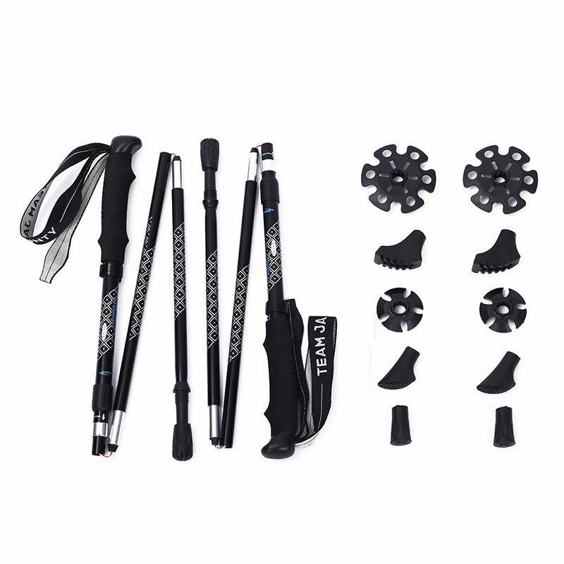 Professional High Quality Custom Aluminium Alloy Collapsible Folding Hiking Trekking Poles Walking Stick