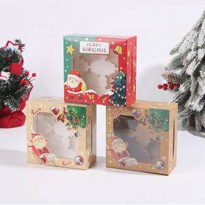 Hot Selling With Window Beautiful Printed Custom Paper Cup Cake Christmas Cake Packaging Box