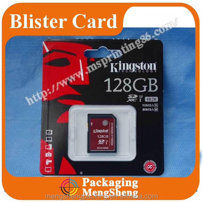 Micro Sd Slim Plastic Package Box New Design Carded Forming Clamshell Pvc Slide Custom Memory Card Blister Packaging