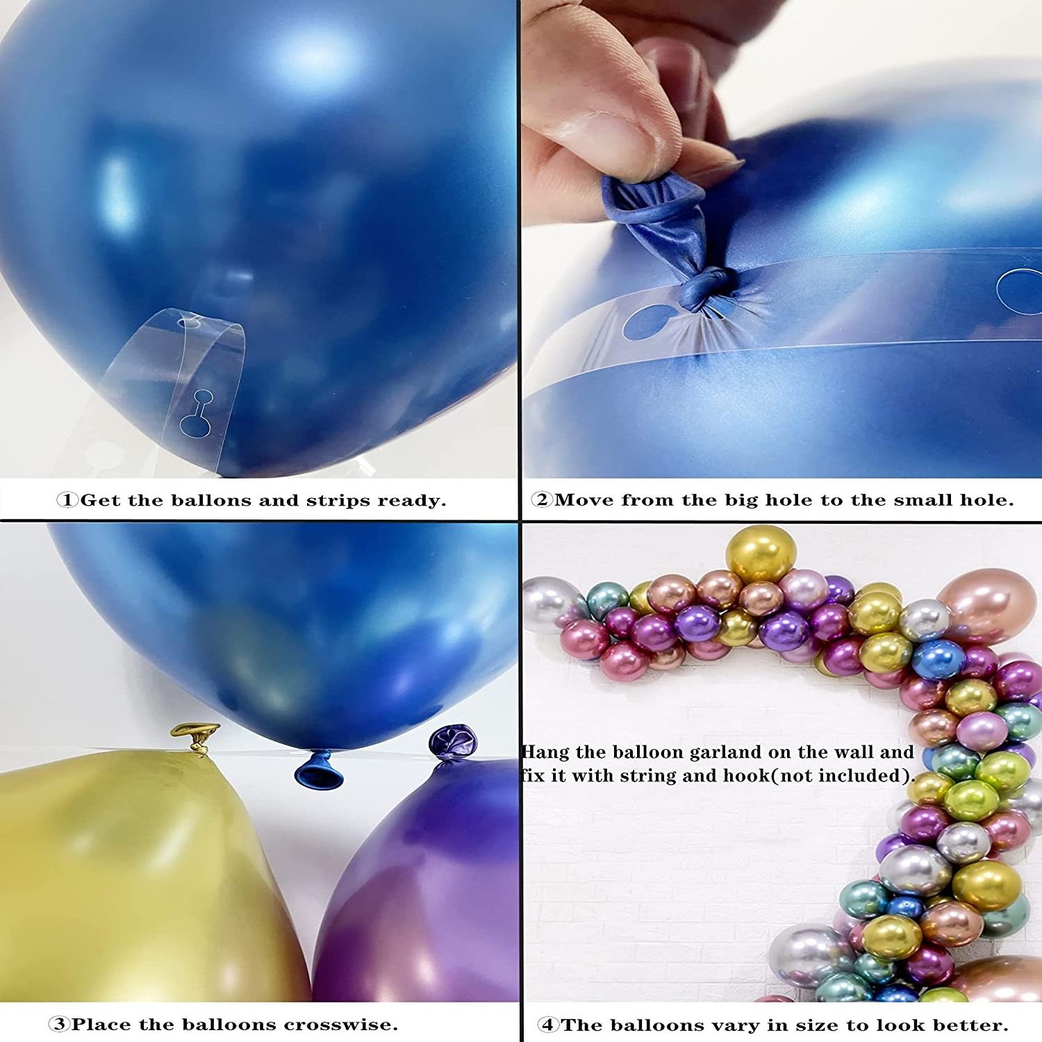 A-mazon Partner Factory Matel 2.8g 12 Inch Pearl Chrome Balloons Latex Metallic Helium Chrome Balloons Ballon Globos Metalicos