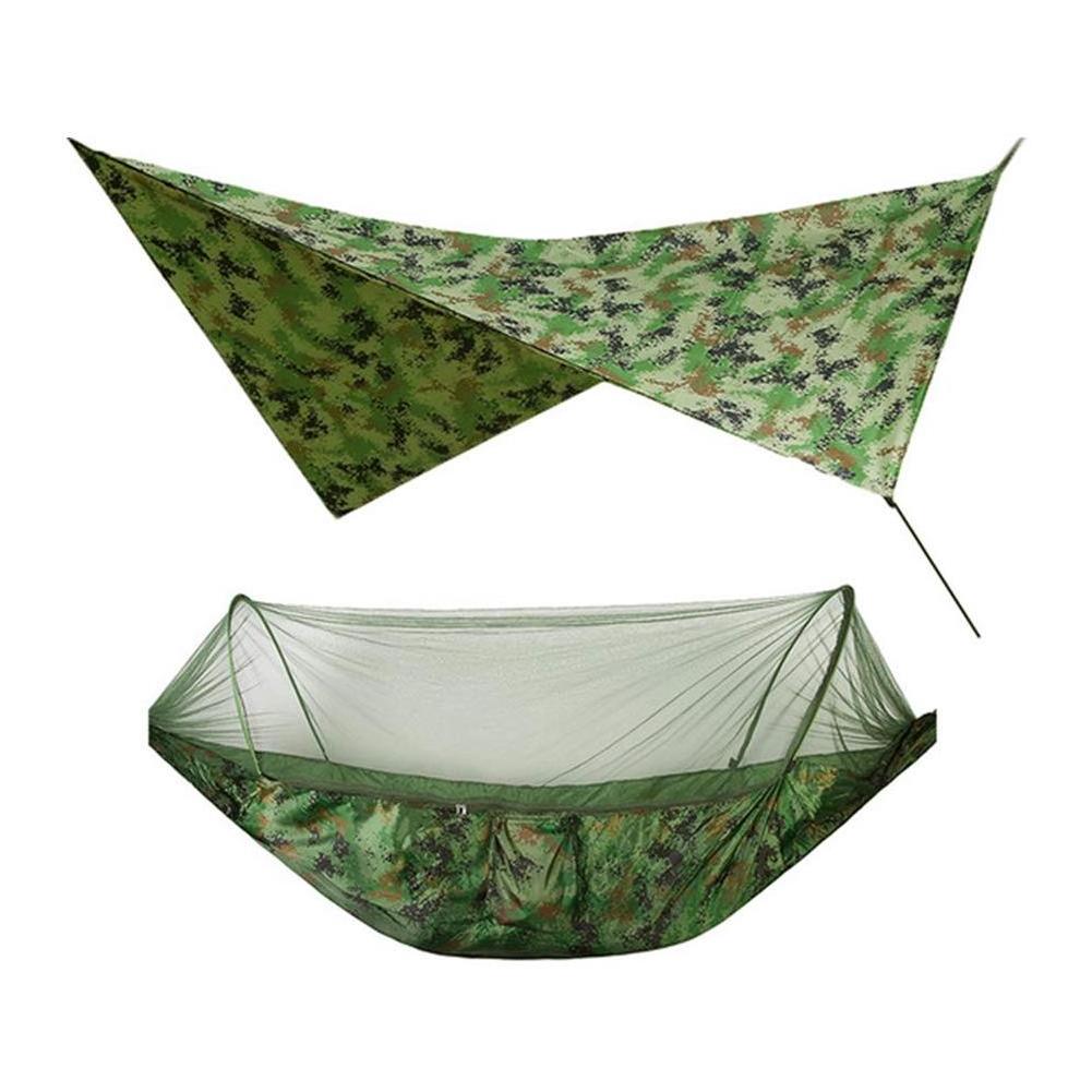 Outdoor Rip-Proof Parachute Harbor Flat Bed Hammock Swing Tent Luxury Throne Blanket Camping Mosquito Net Rain Fly Hammock