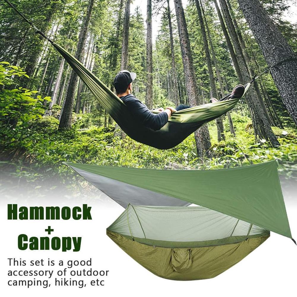 Outdoor Rip-Proof Parachute Harbor Flat Bed Hammock Swing Tent Luxury Throne Blanket Camping Mosquito Net Rain Fly Hammock