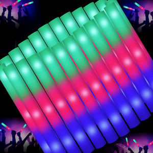 Ama-zom Partner Custom Logo Wholesale Party Supplies Multi-Color Flashing Foam LED Light Up Foam Sticks Led Foam Glow Stick