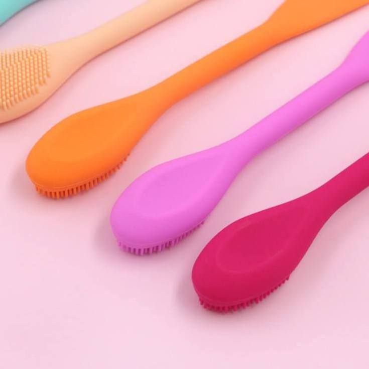 Customization Color Double Head Silicone Facial Mud Mask Applicator Brush Clean Brushes Tools Face Mask Cleaning Brush