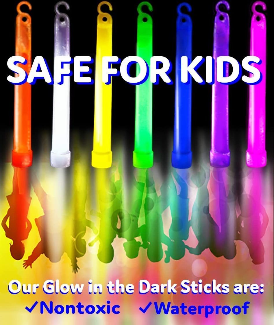 Glow Sticks Party Supplies for Kids and Adults 6 Inch Bulk Glow Light Up Sticks Party Favors Glow in the Dark Party Decorations