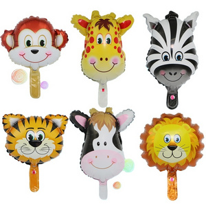 Animal head aluminum film balloon cartoon deer head monkey head lion tiger foil balloon for Promotional children's toys