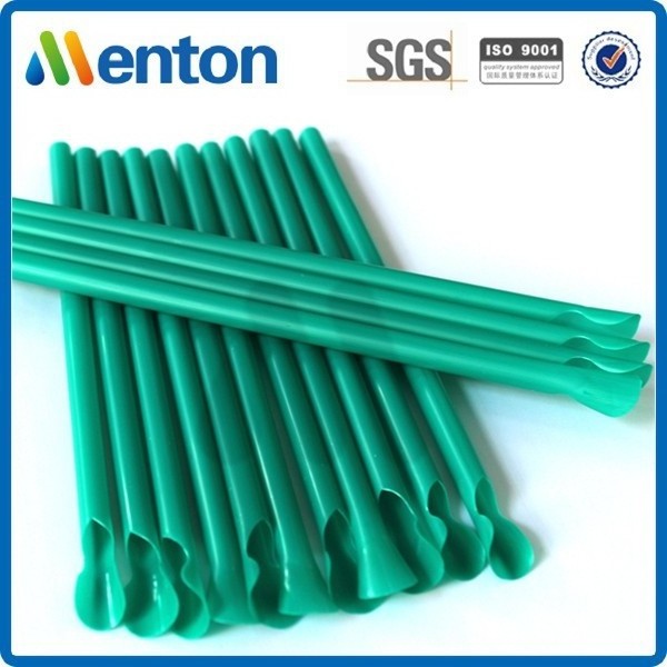 disposable plastic drinking spoon straws/plastic drinking straws with spoon