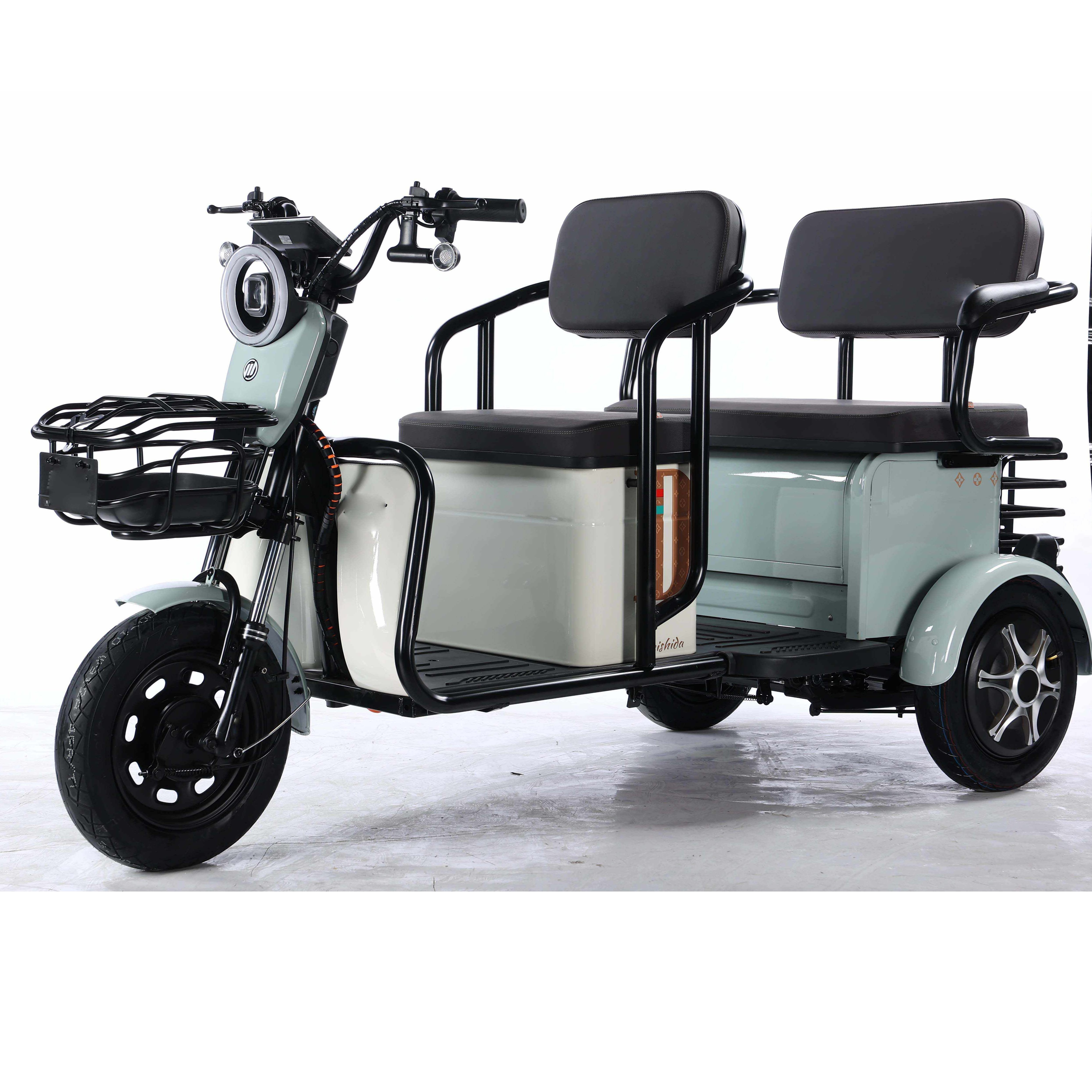 Hot Selling Scooter Tricycle Three Wheel Electric Tricycles with Pedal for The Elderly 10 Digital 500W M8 Tricycles Bike 2 Seat