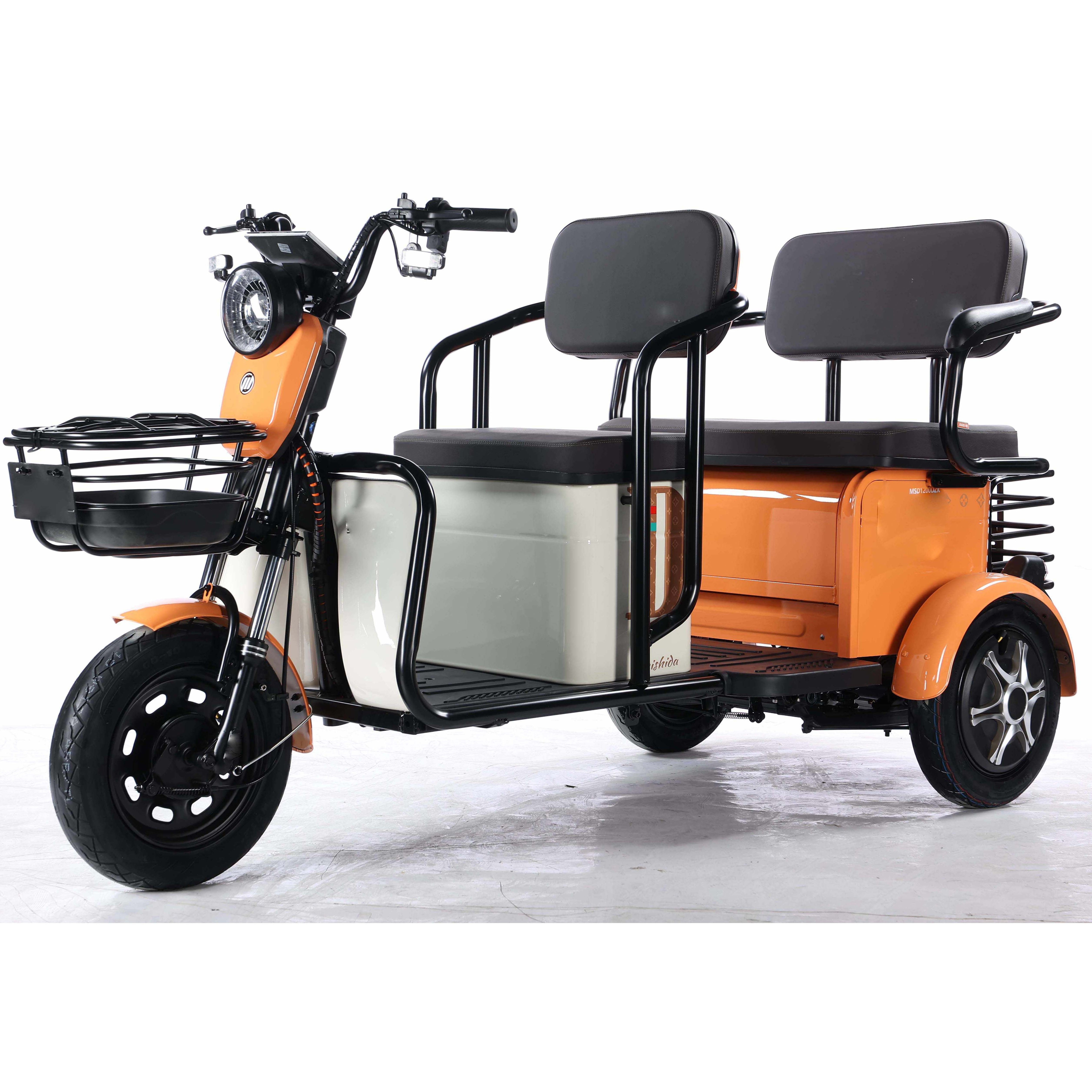 Hot Selling Scooter Tricycle Three Wheel Electric Tricycles with Pedal for The Elderly 10 Digital 500W M8 Tricycles Bike 2 Seat