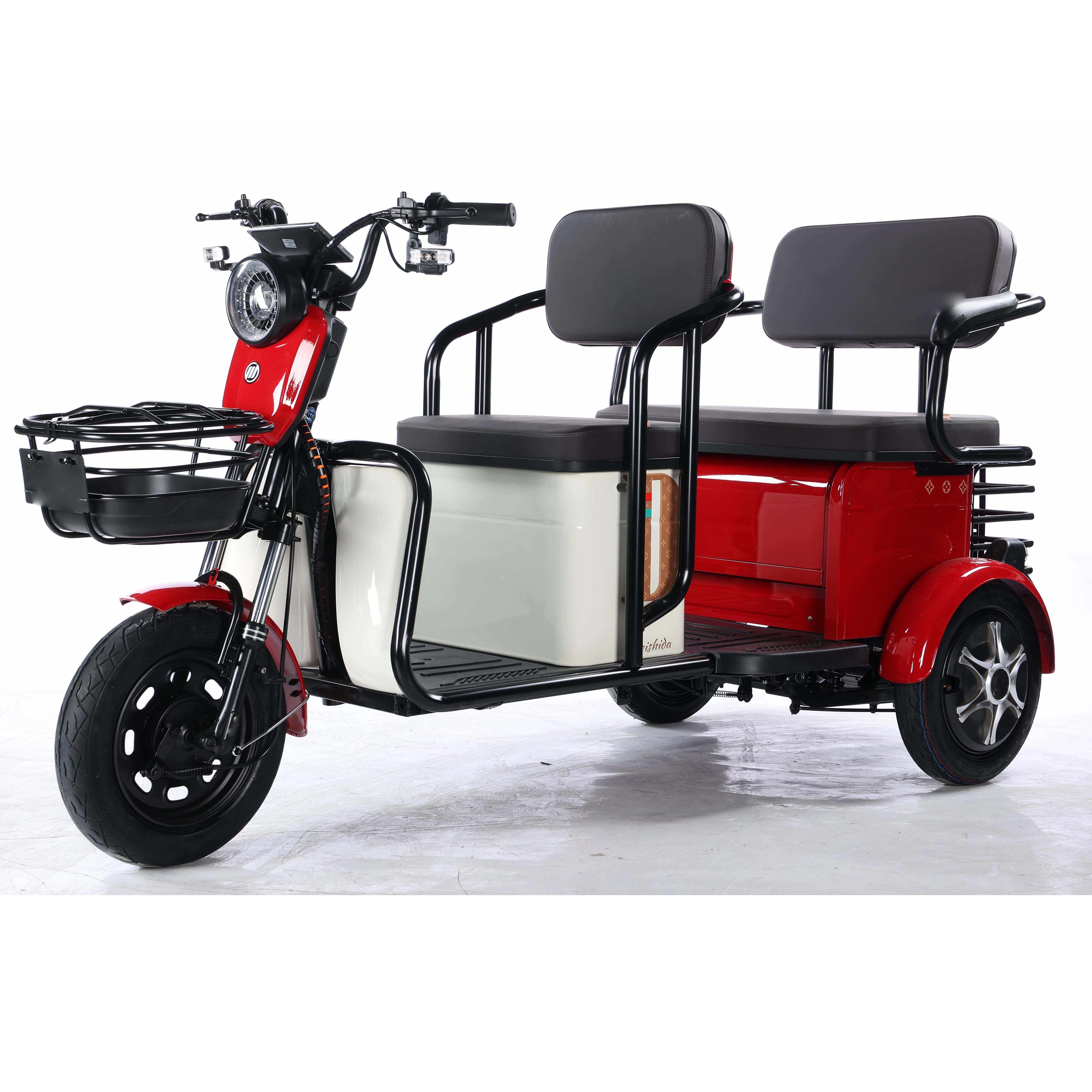 Hot Selling Scooter Tricycle Three Wheel Electric Tricycles with Pedal for The Elderly 10 Digital 500W M8 Tricycles Bike 2 Seat