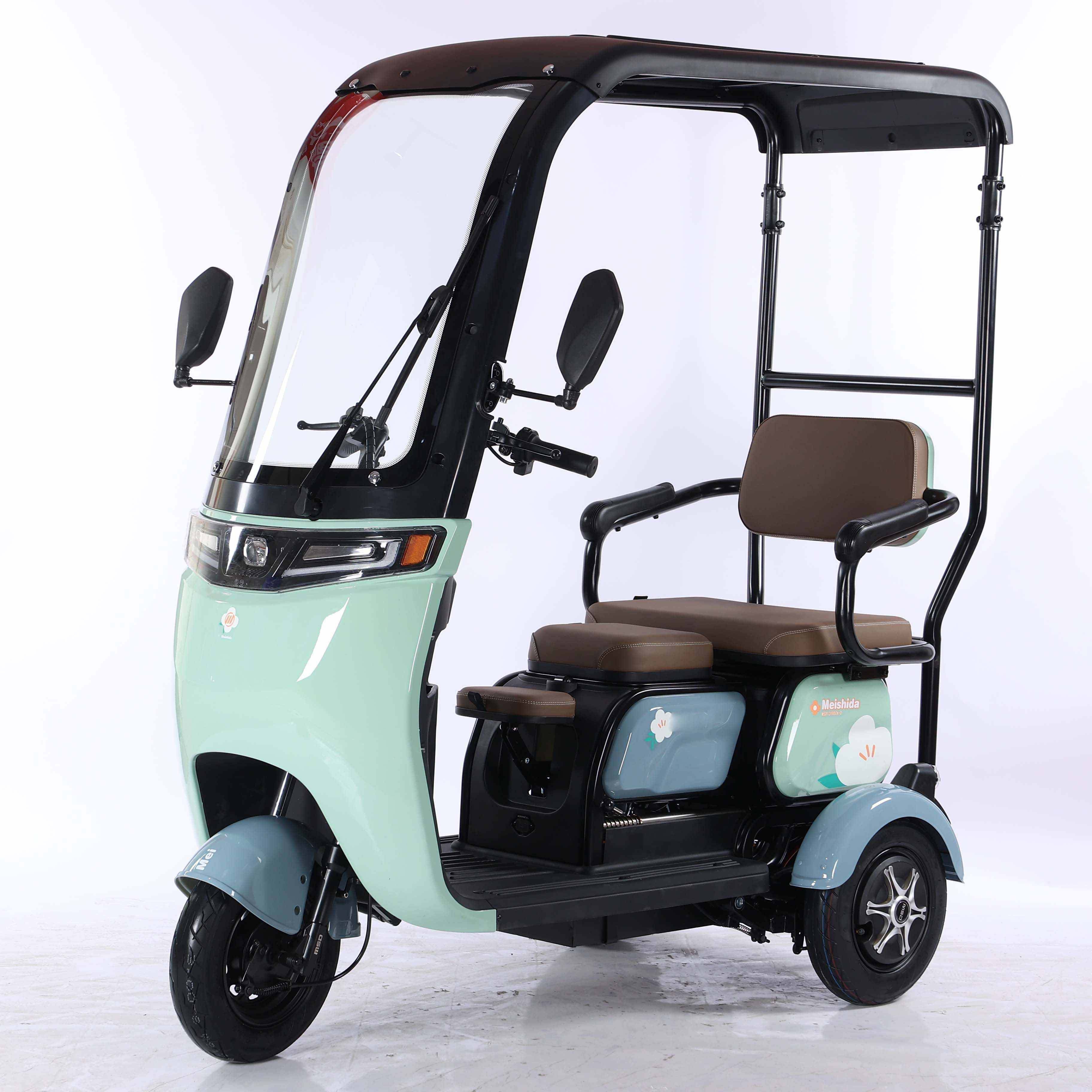 Electric Passenger Tricycles New Best Price China Adult Model 650W 3 Wheels Digital 2 Seat Electric Car for Adult Ji Mini 2 Open