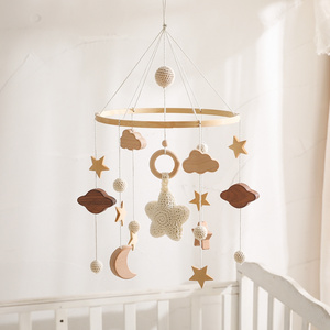 Star Baby Mobile Hanging Toys Nursery Decor Wood baby Mobile Felt for Crib Baby Mobile Holz Quran