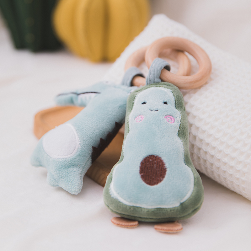 Cute Baby Crib Stroller Toy Rabbit Bunny Bear Soft Plush infant Doll Mobile Bed Pram kid Animal Hanging Ring