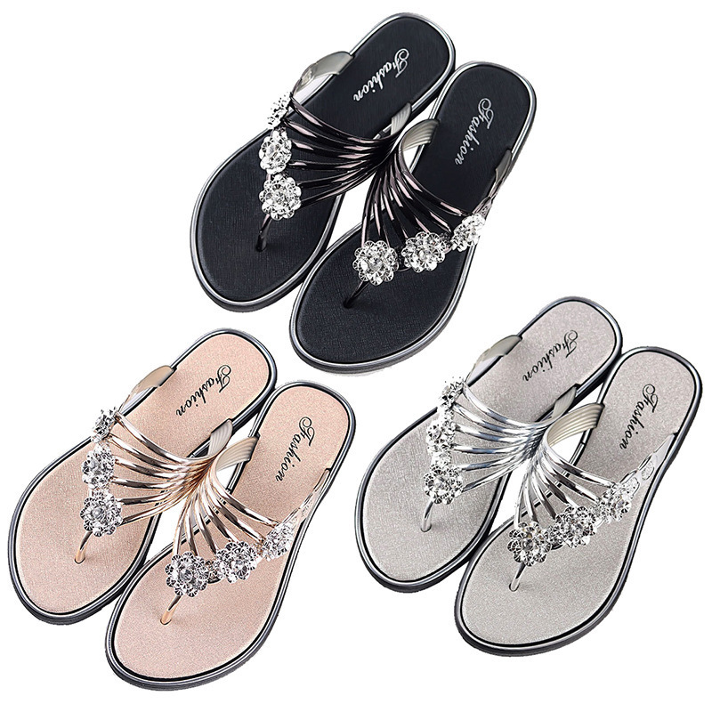 Women's slippers summer sandals new flat clip women's shoes light slippers women outside wear casual flip flops