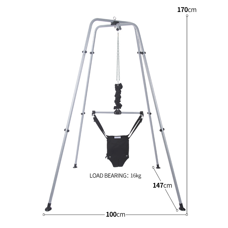 Baby Jumper with Stand, w/Walking Harness Function, Jumper for Baby Infant Foldable Stand Easy Set-up and Store