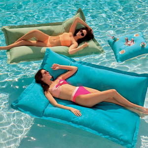 Pool floating bed on water float bean bag mat