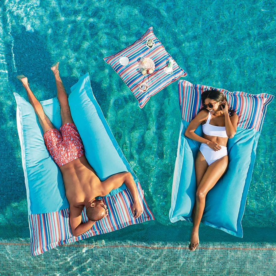 Pool floating bed on water float bean bag mat