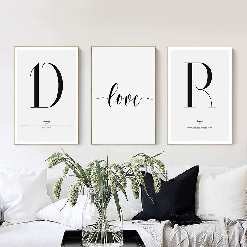 Letters Wall Decor Kids Playroom Art Canvas Pictures Nursery Wall Prints Decor