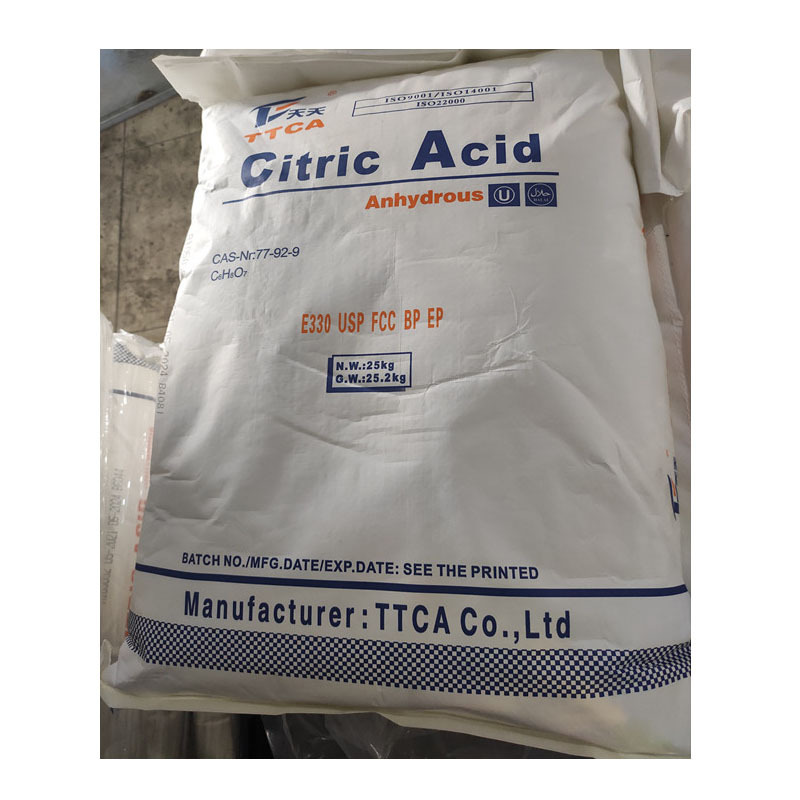 Wholesale price BP98 E330 FCC 25kg bag ttca rzbc ensign  citric acid anhydrous 30 -100 mesh food grade