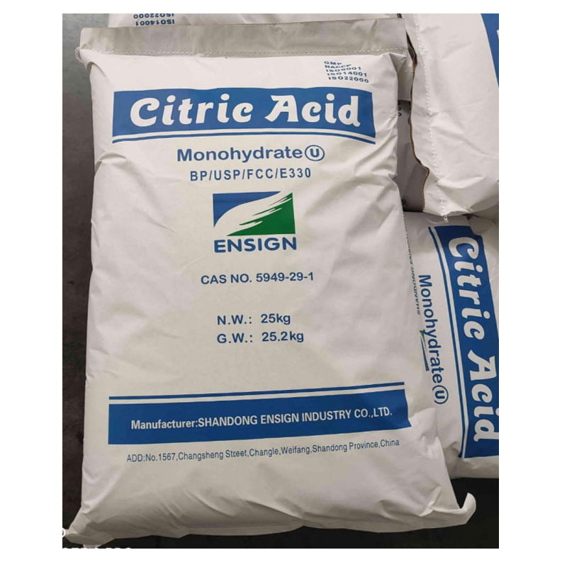 China factory bulk price 25kg bag BP USP FCC TTCA Ensign Citric Acid Monohydrate Anhydrous food grade citric acid powder