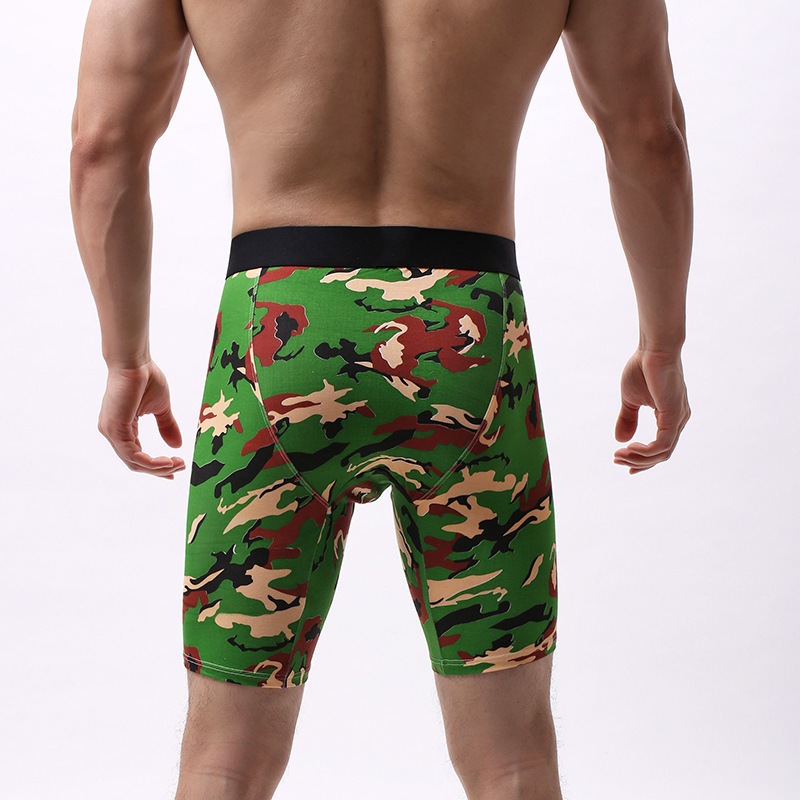 2021 American Popular Camouflage Printed Sporting Long Leg Shorts Quick-dry Mens Underwear Boxer Briefs