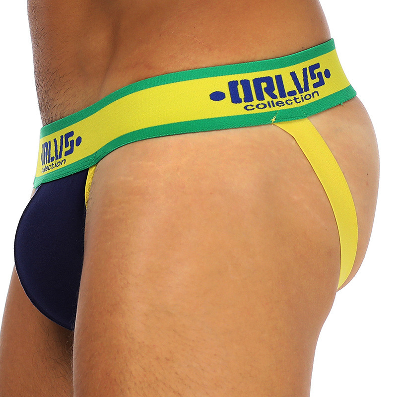 Custom Wholesale Branded ORLVS Mens Underwear Thong Cotton Jockstrap Bulge Gays Sexy Lingerie Man