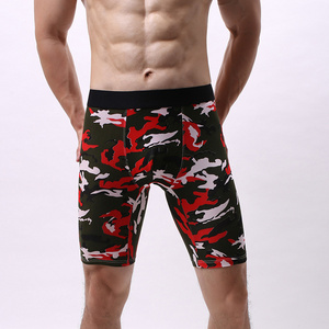 2021 American Popular Camouflage Printed Sporting Long Leg Shorts Quick-dry Mens Underwear Boxer Briefs