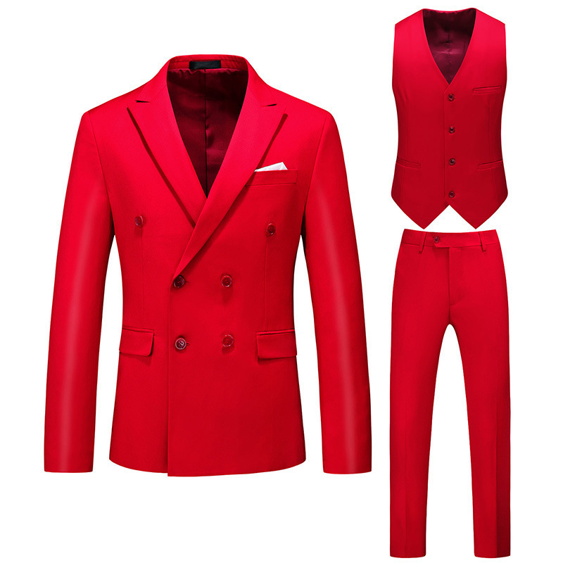 Men multi colors Suits 3 Pieces Blazer Vest Pants Set  Formal wedding Business Men's Suits for Men